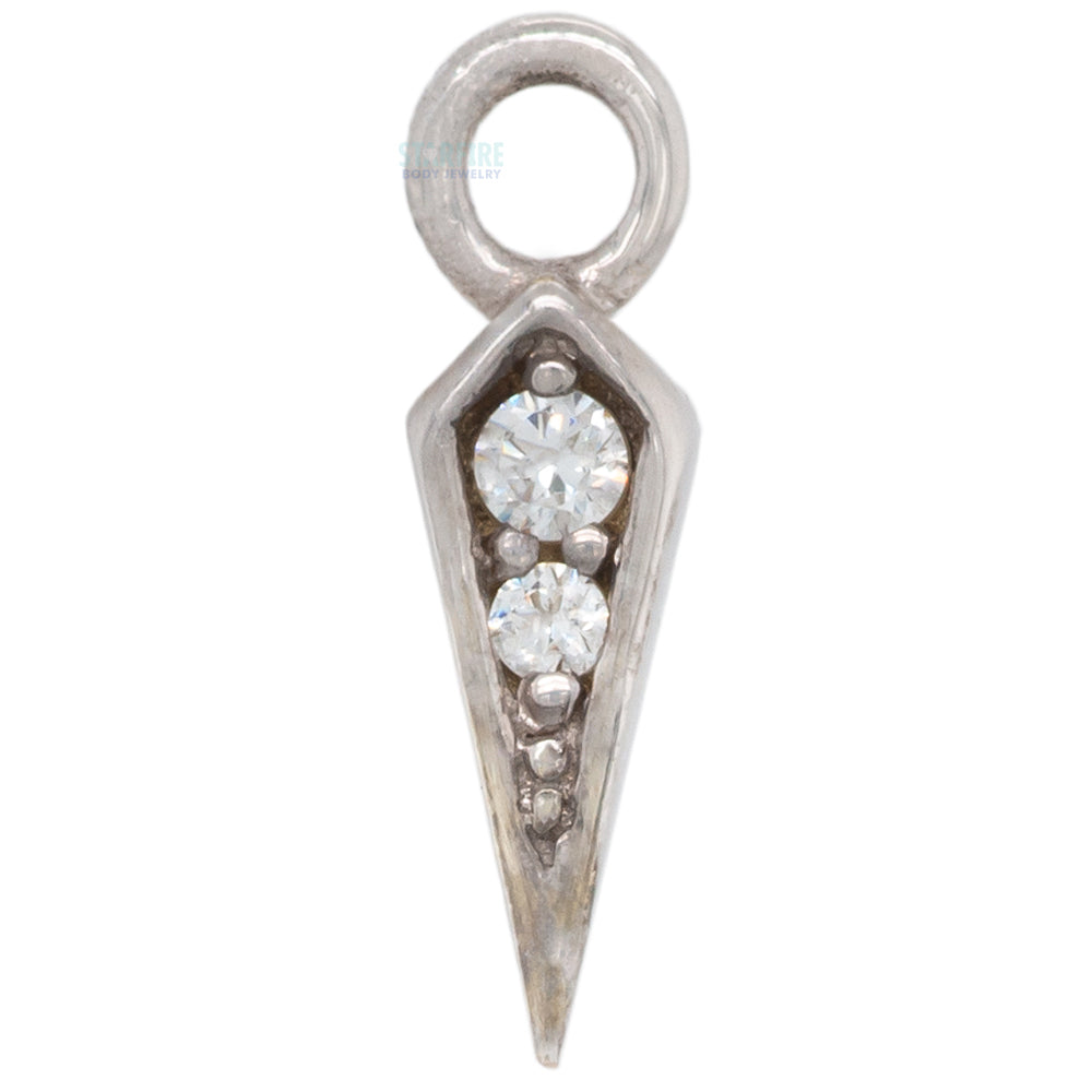 Spike Charm in Gold with CZ's
