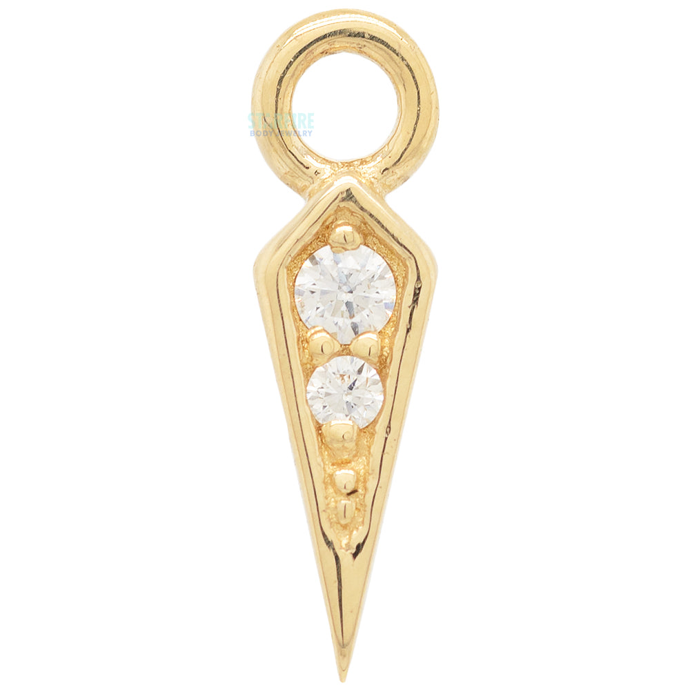 Spike Charm in Gold with CZ's