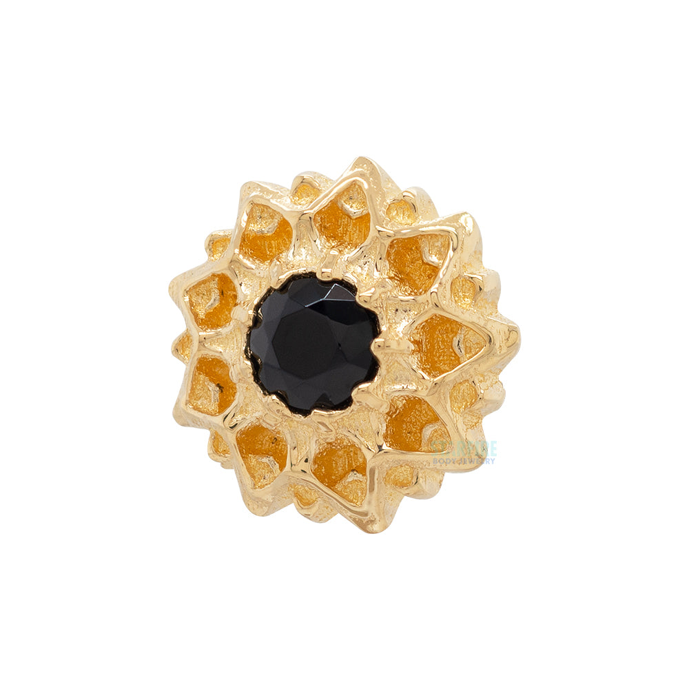 "Lucas" Threaded End in Yellow Gold with Brilliant-Cut Gem