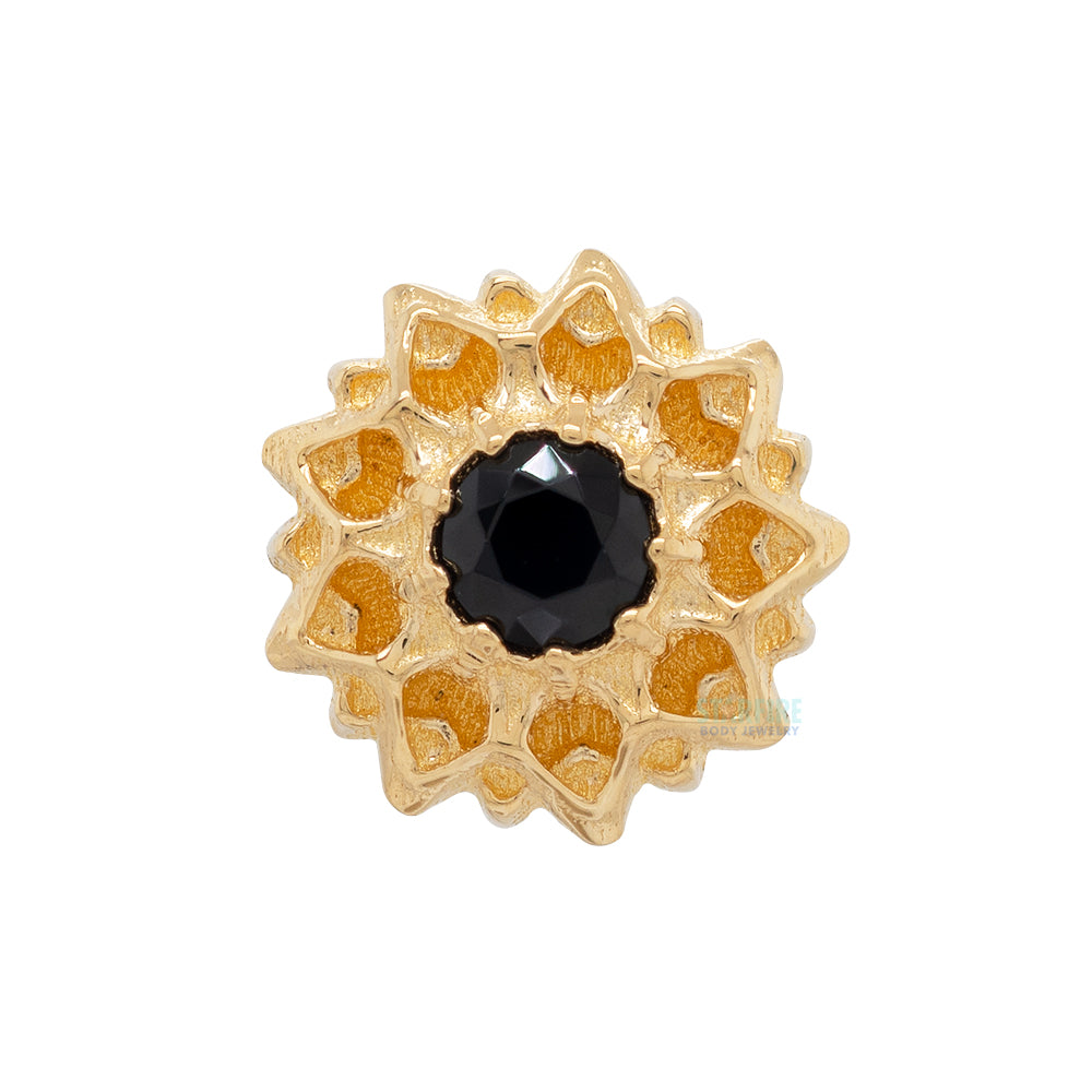 "Lucas" Threaded End in Yellow Gold with Brilliant-Cut Gem