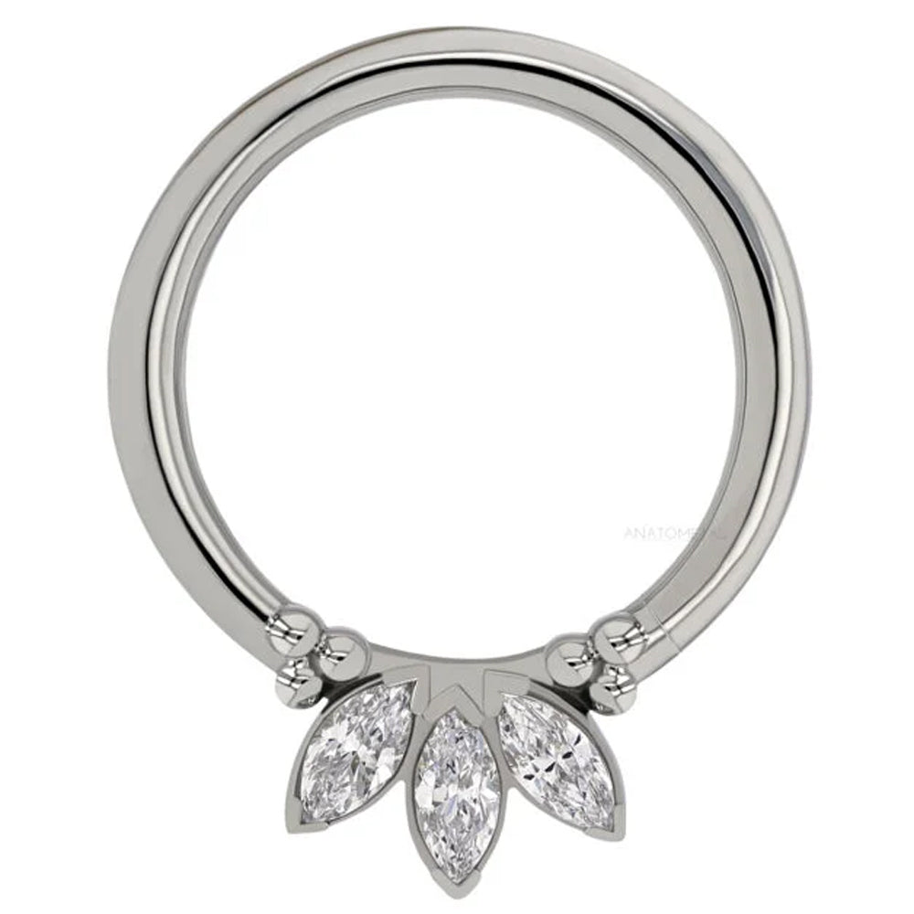 "Sedona 1" Seam Ring in White Gold with Marquise-Cut Brilliant Gems