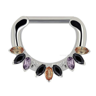 "Sedona" Hinge Ring in Gold with Marquise-Cut Brilliant Gems - custom color combos