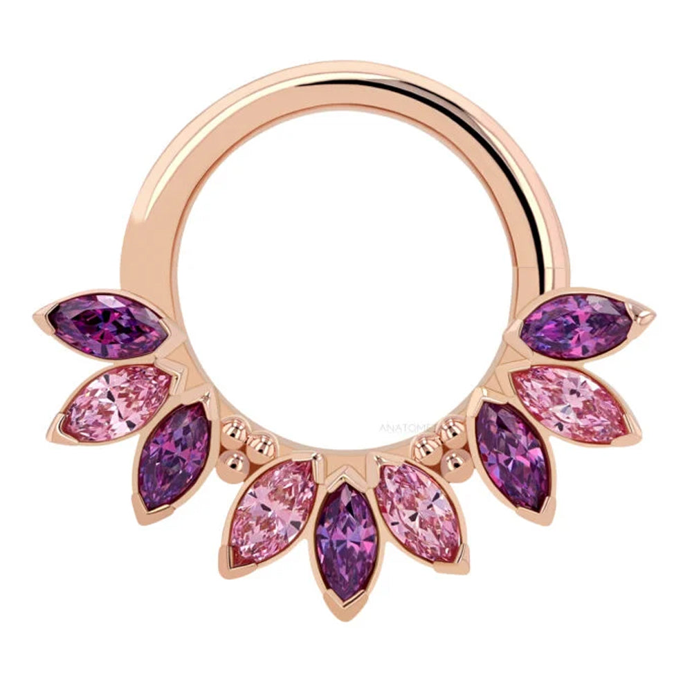 "Sedona" Seam Ring in Gold with Marquise-Cut Brilliant Gems - custom color combos