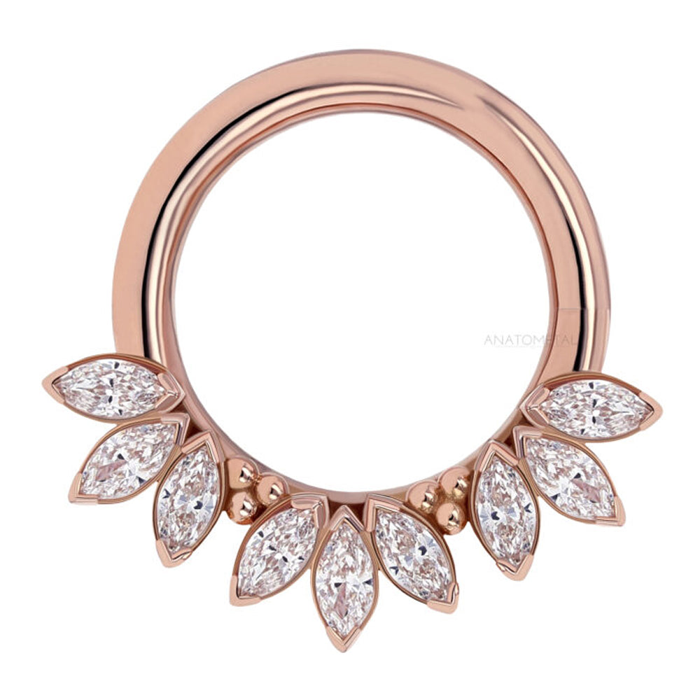 "Sedona" Seam Ring in Rose Gold with Marquise-Cut Brilliant Gems