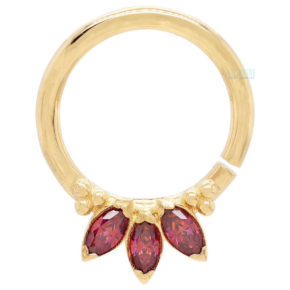 "Sedona 1" Seam Ring in Yellow Gold with Marquise-Cut Brilliant Gems