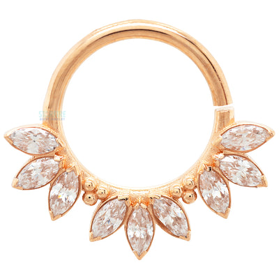 "Sedona" Seam Ring in Rose Gold with Marquise-Cut Brilliant Gems