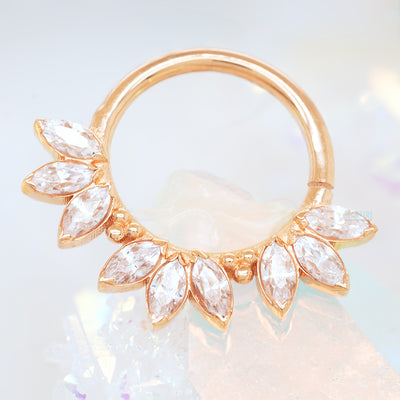 "Sedona" Seam Ring in Rose Gold with Marquise-Cut Brilliant Gems