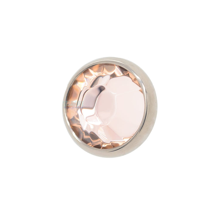 Crystal Flat Backed Faceted Gem Threaded End