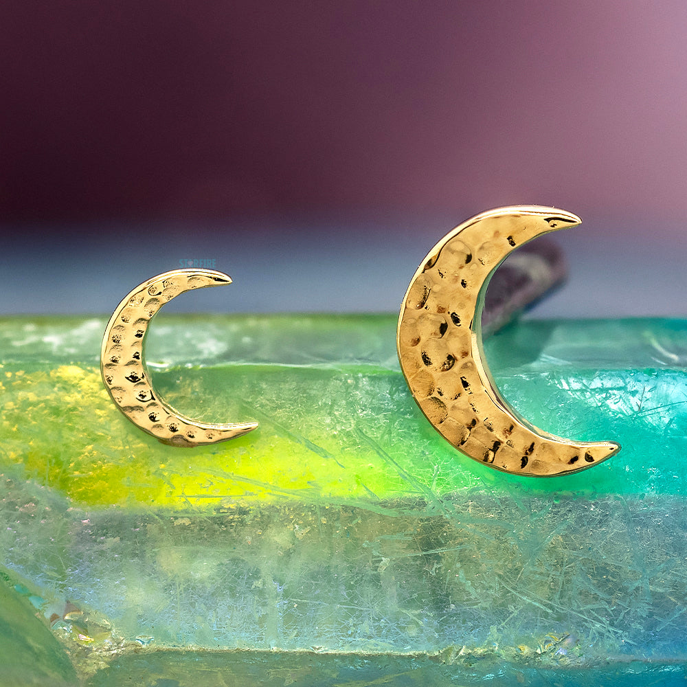 Hammered Moon Threaded in Gold