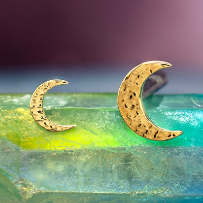 Hammered Moon Threaded in Gold