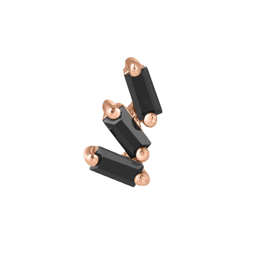 threadless: "Staxx" End in Gold with Black Spinel