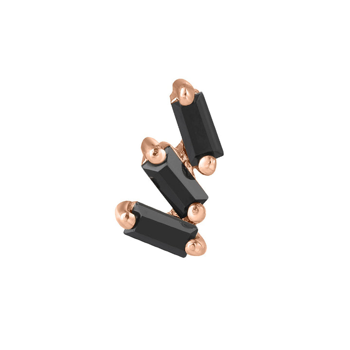 threadless: "Staxx" End in Gold with Black Spinel