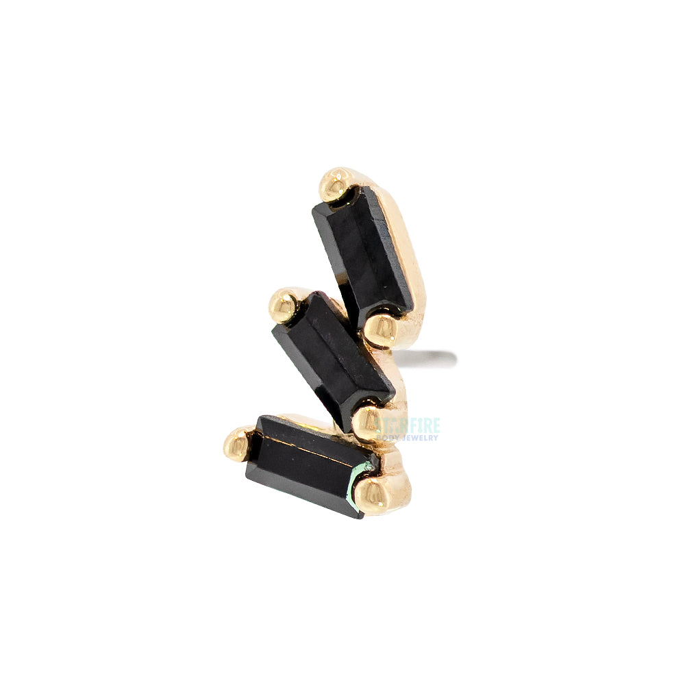 threadless: "Staxx" End in Gold with Black Spinel