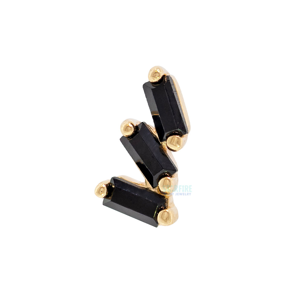 threadless: "Staxx" End in Gold with Black Spinel