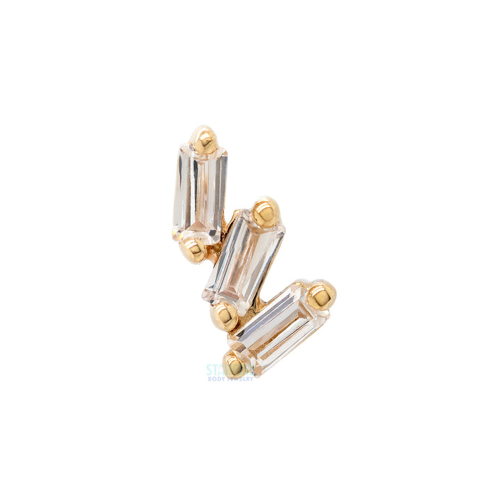 threadless: "Staxx" End in Gold with White CZ's