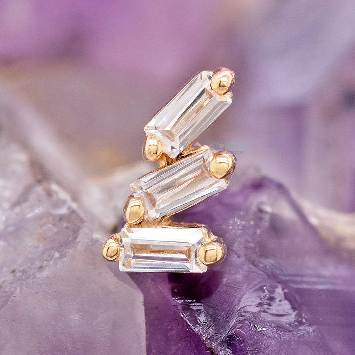 threadless: "Staxx" End in Gold with White CZ's