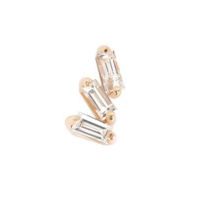 threadless: "Staxx" End in Gold with White CZ's
