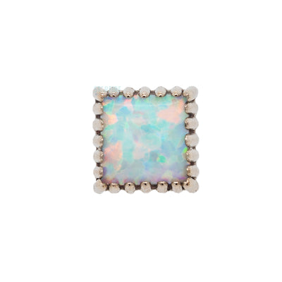Square Opal Threaded End in Gold