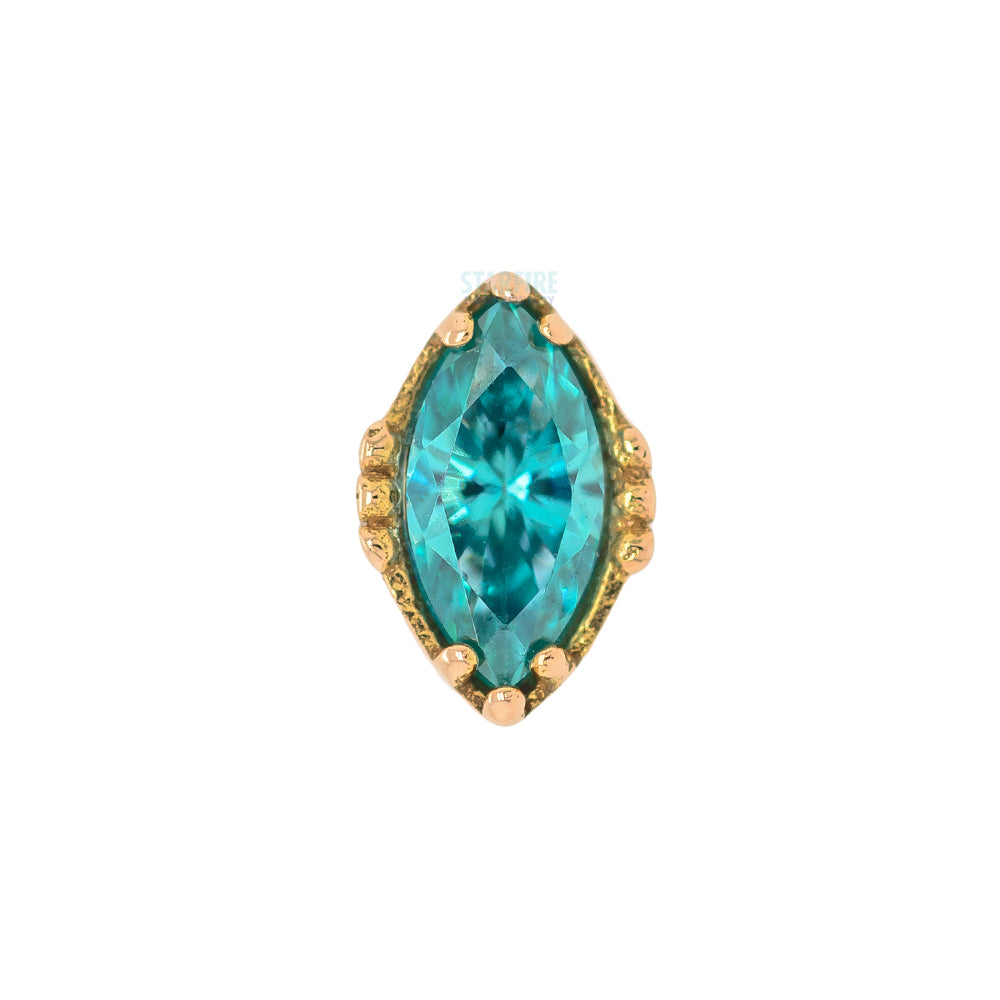 "Lindsey" Threaded End in Rose Gold with Marquise-Cut Brilliant-Cut Gem