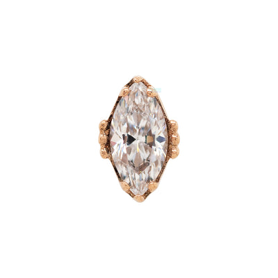 threadless: "Lindsey" End in Rose Gold with Marquise-Cut Brilliant-Cut Gem