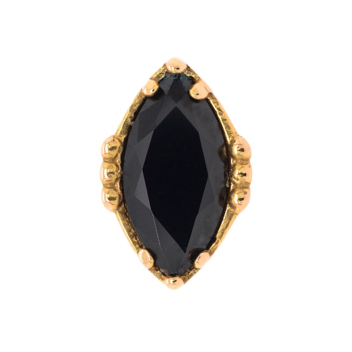 threadless: "Lindsey" End in Rose Gold with Marquise-Cut Brilliant-Cut Gem