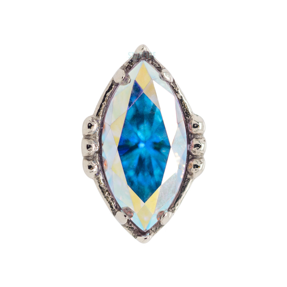 threadless: "Lindsey" End in White Gold with Marquise-Cut Brilliant-Cut Gem