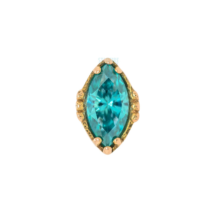 threadless: "Lindsey" End in Rose Gold with Marquise-Cut Brilliant-Cut Gem