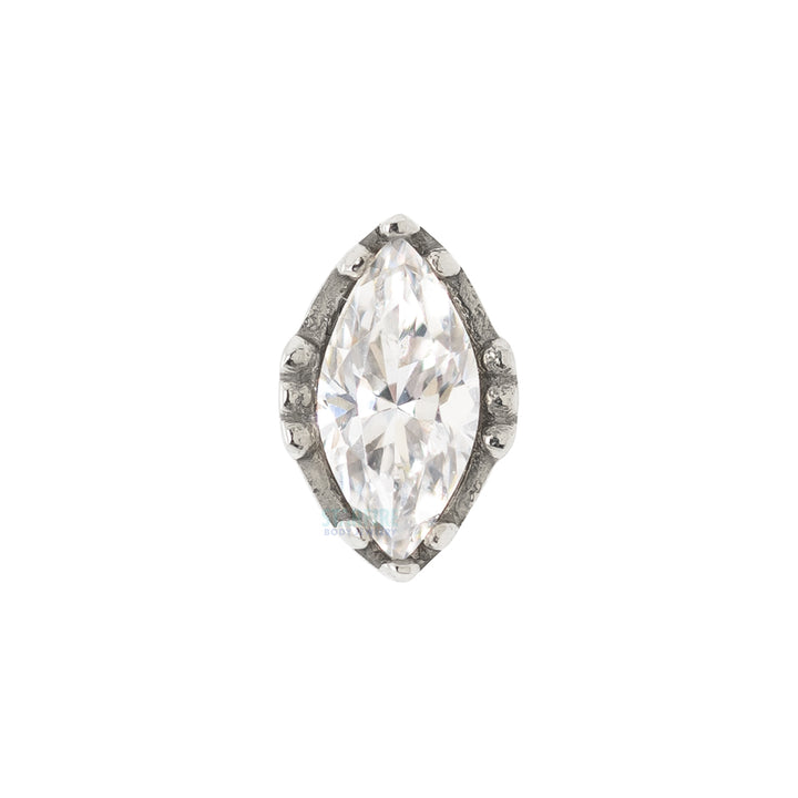 threadless: "Lindsey" End in White Gold with Marquise-Cut Brilliant-Cut Gem