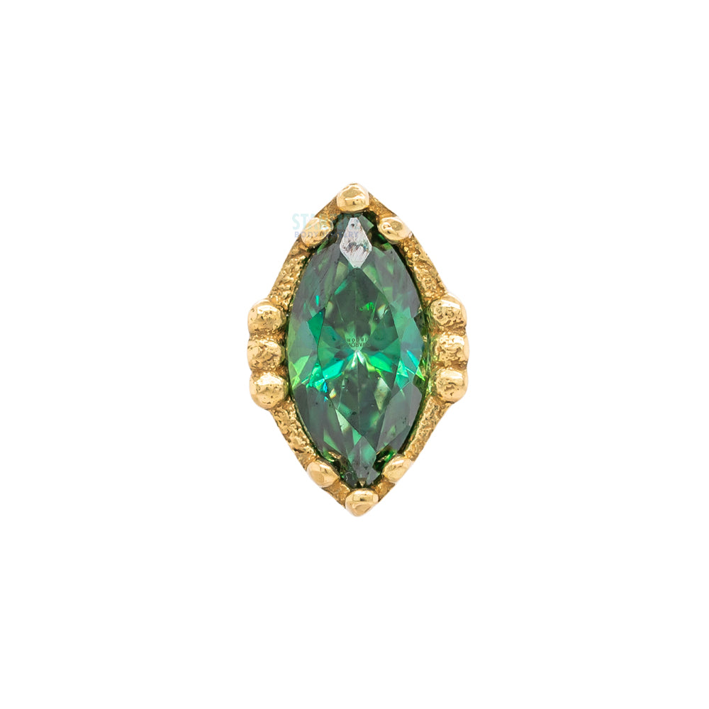 threadless: "Lindsey" End in Yellow Gold with Marquise-Cut Brilliant-Cut Gem
