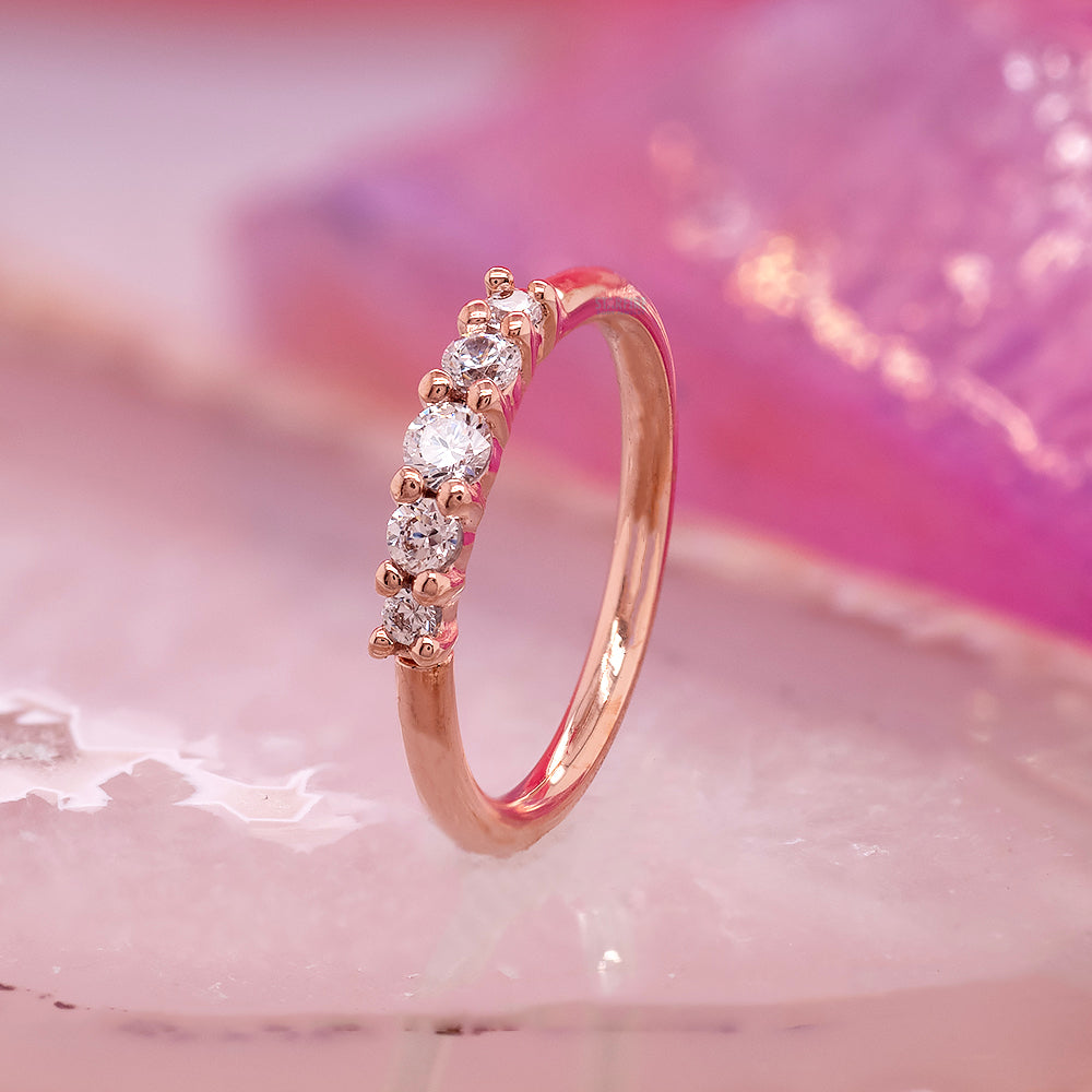 "Brigitte" Seamless Ring in Gold with CZ's