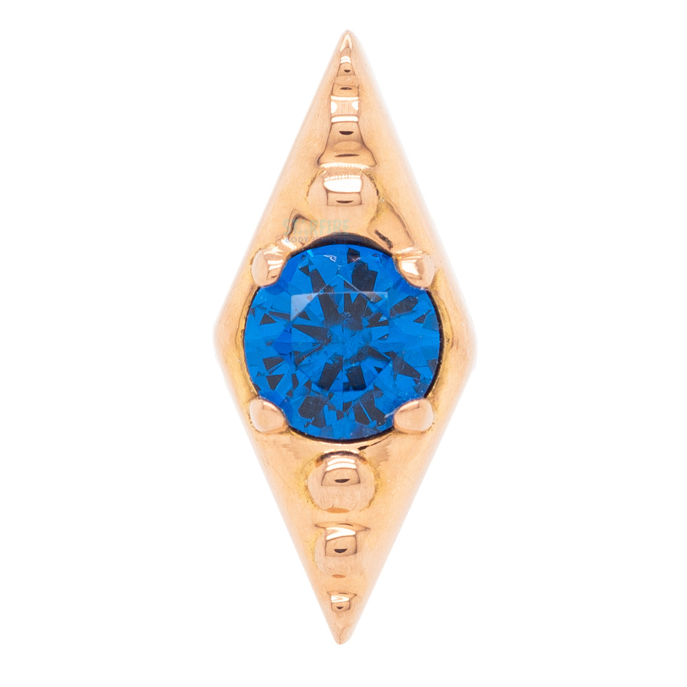 Deco Brilliant-Cut Gem Threaded End in Gold