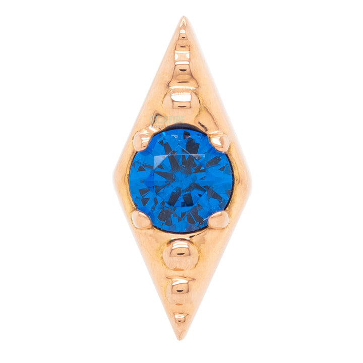 Deco Brilliant-Cut Gem Threaded End in Gold