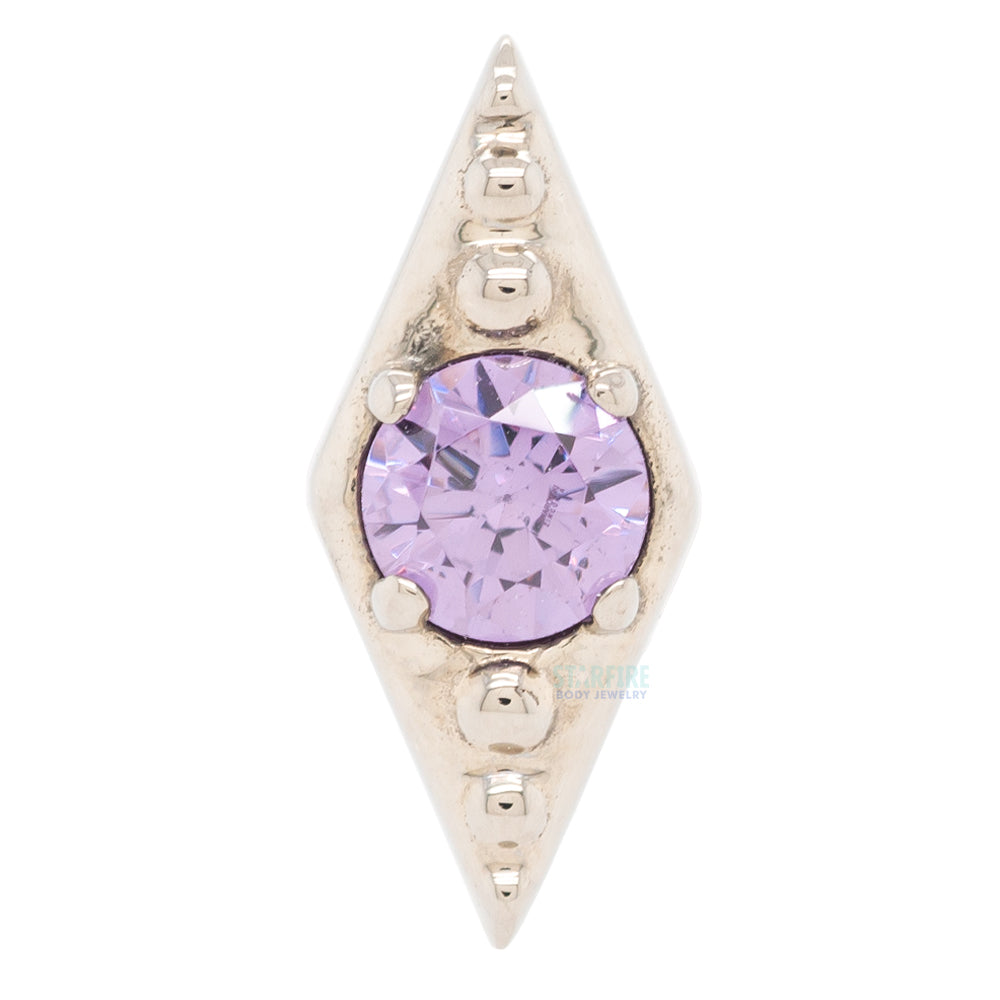 Deco Brilliant-Cut Gem Threaded End in Gold