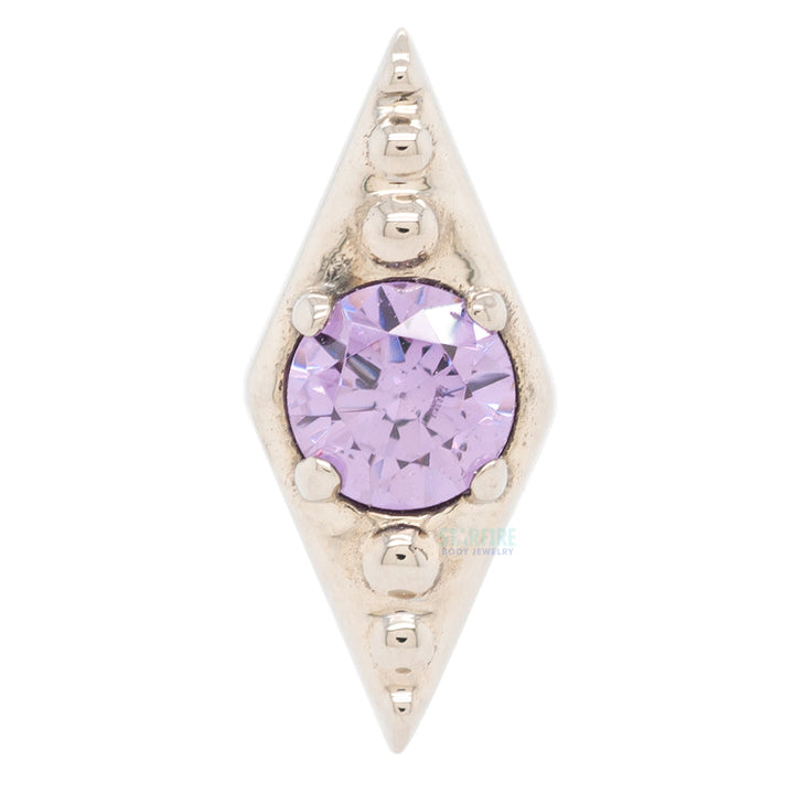 Deco Brilliant-Cut Gem Threaded End in Gold