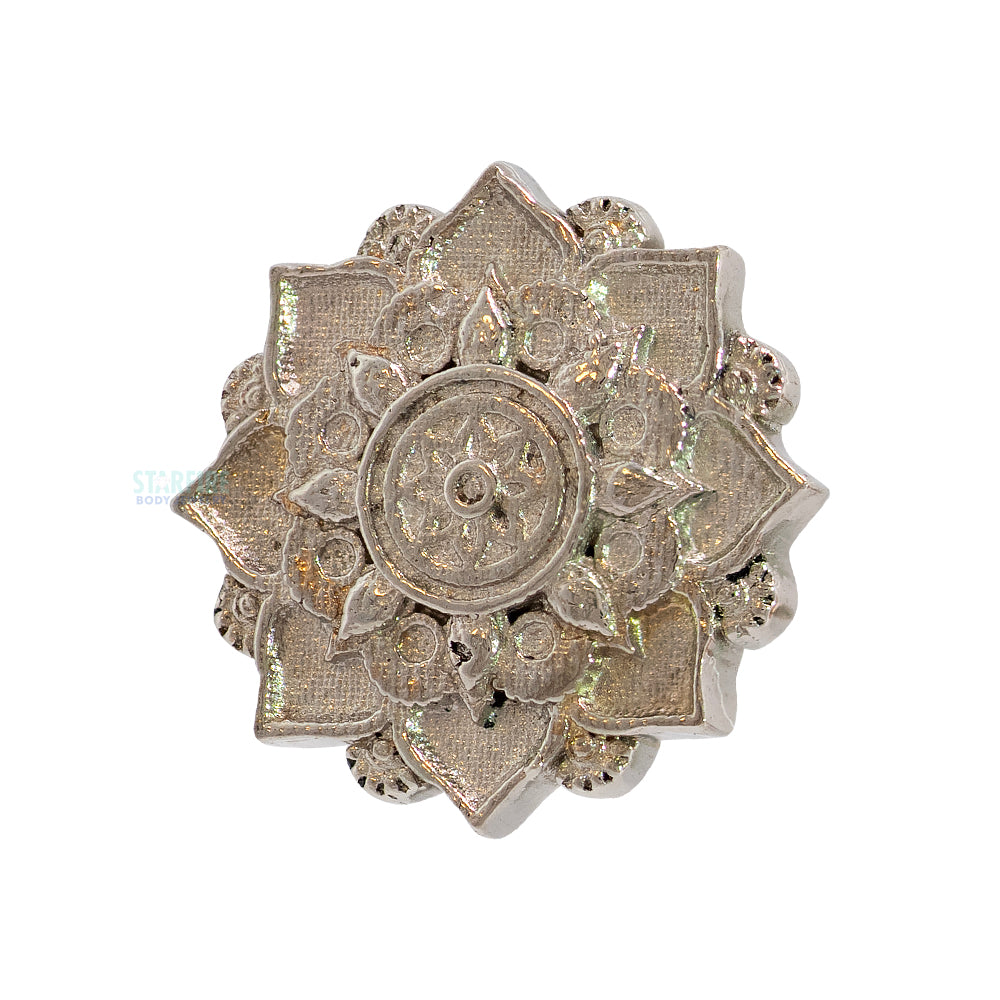Mandala Flower Threaded End in Gold & Platinum