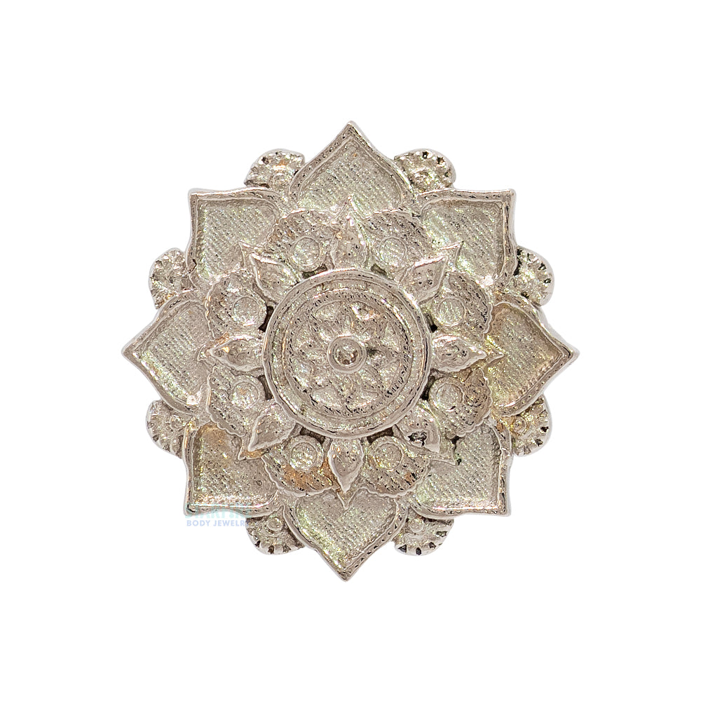 Mandala Flower Threaded End in Gold & Platinum