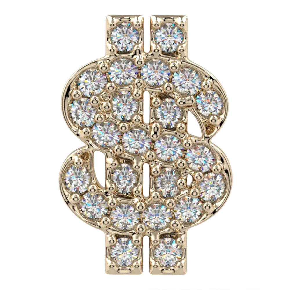 "Cash Money" Threaded End in Gold & Platinum with Diamonds