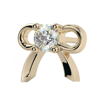 threadless: Gem Bow End in Gold & Platinum with CZ