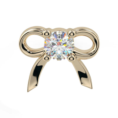 threadless: Gem Bow End in Gold & Platinum with CZ