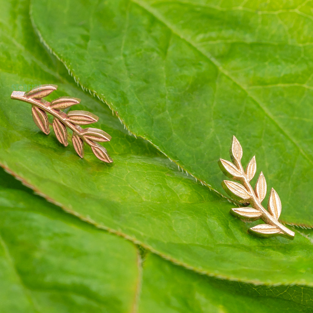 "Athena" Olive Branch Threaded End in Gold & Platinum