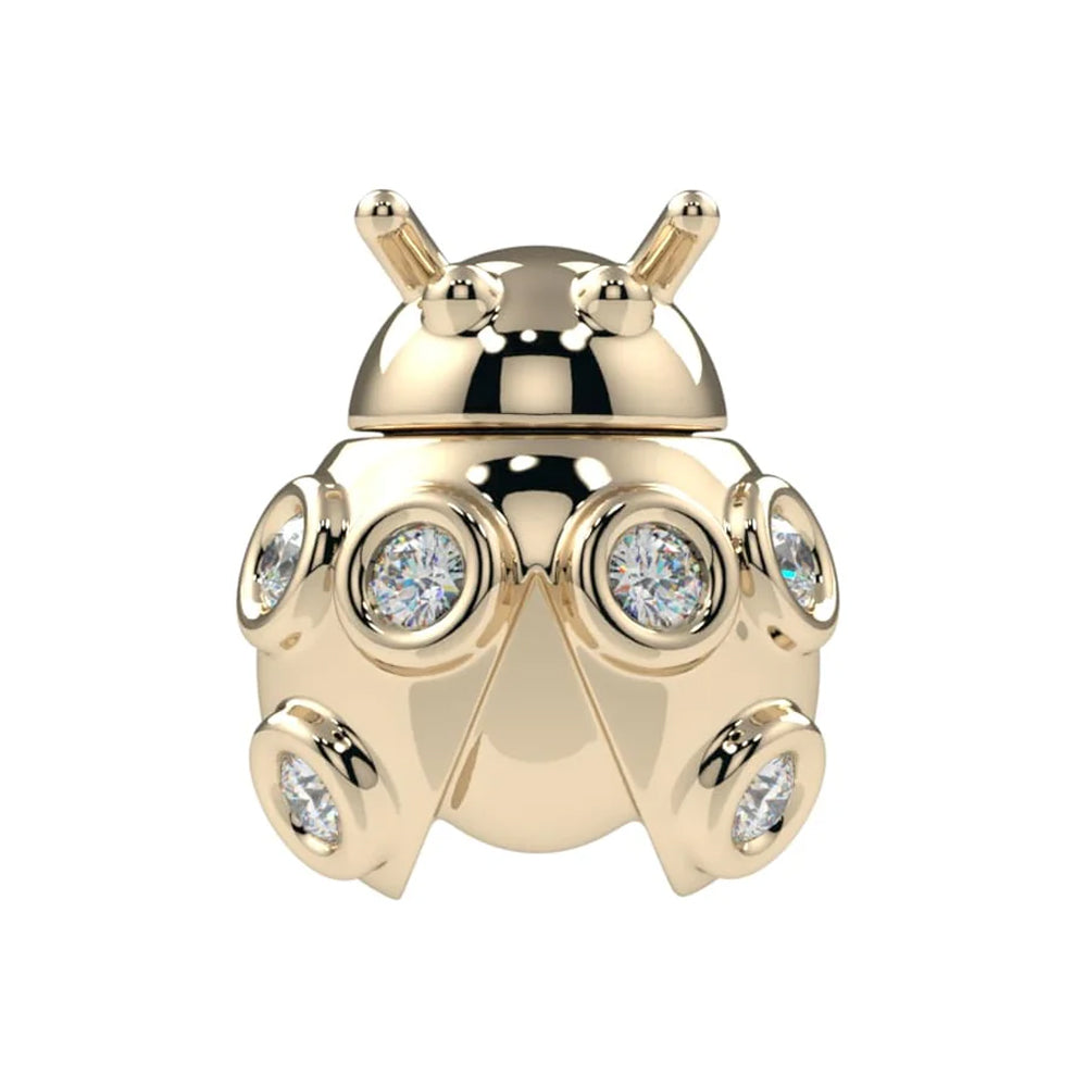threadless: Gem Ladybug End in Gold & Platinum with CZ's