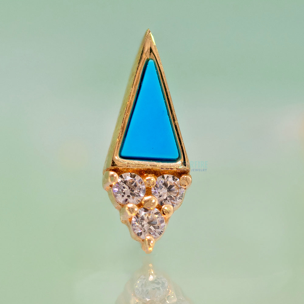 threadless: "Spotlight" End in Gold with Turquoise & CZ's