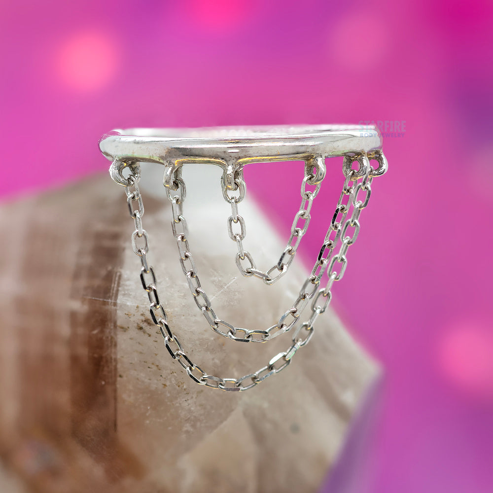 "Chainspotting" with Chains Hinge Ring / Clicker in Gold