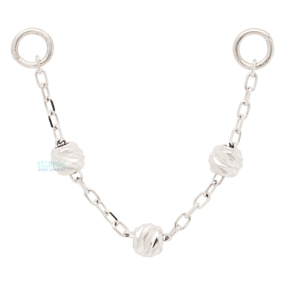 "Cressida" 3 Bead Chain Attachment in Gold