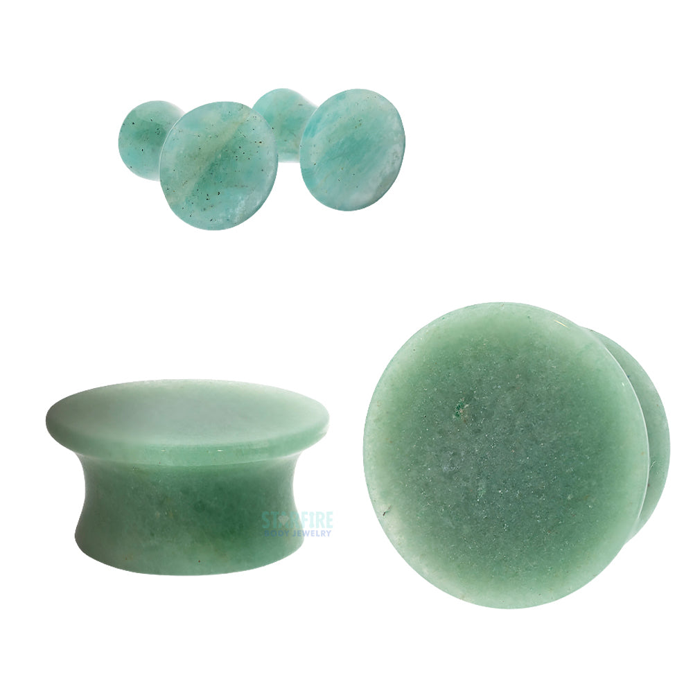 Mayan Style Stone Plugs - Aventurine