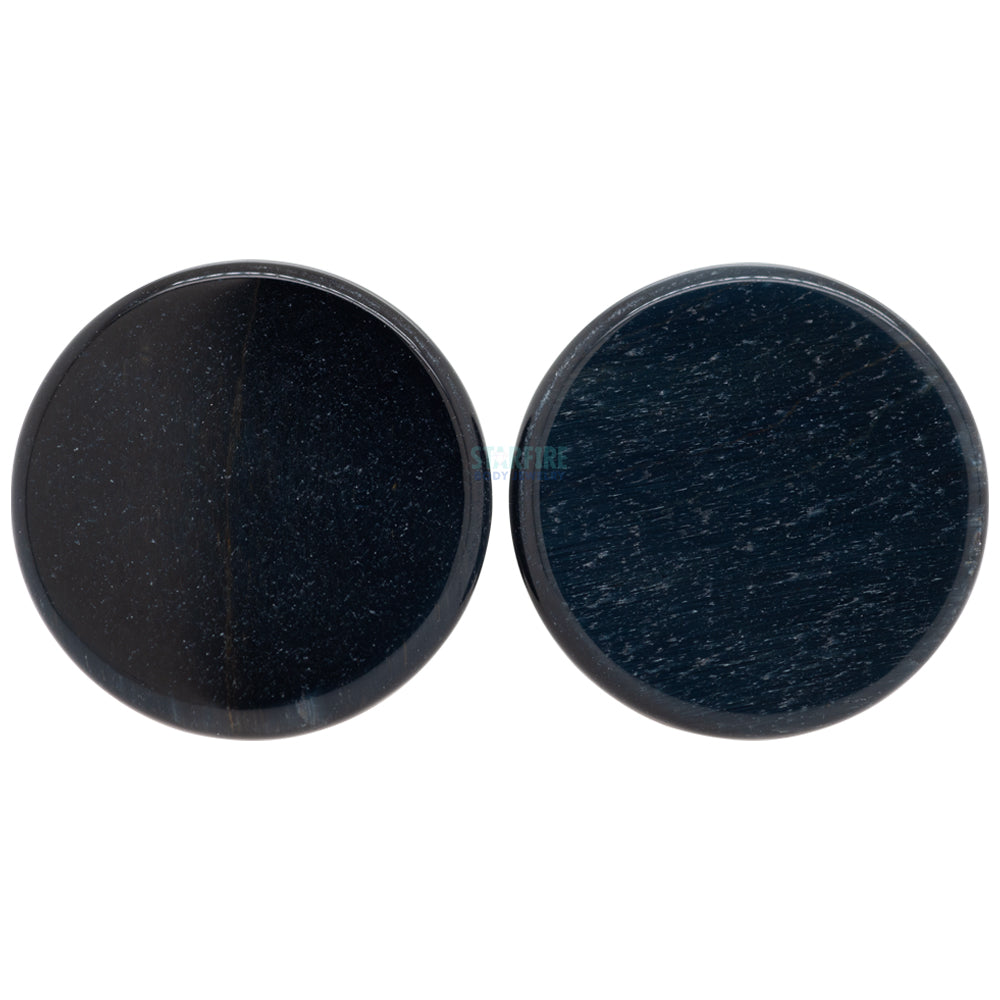 Mayan Style Stone Plugs - Blue Tiger Eye
