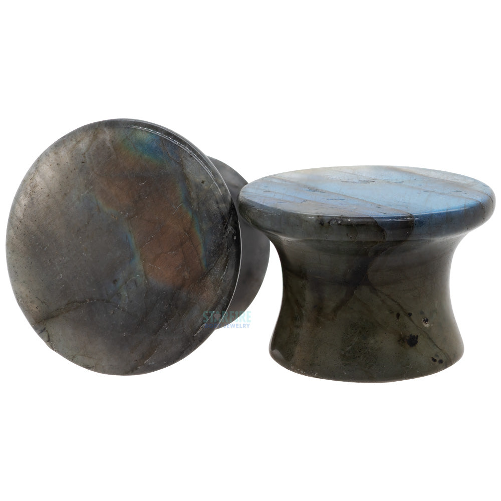 Mayan Style Stone Plugs - Labradorite
