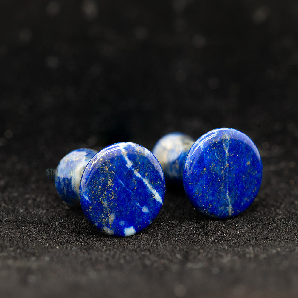 Mayan Style Stone Plugs - Lapis
