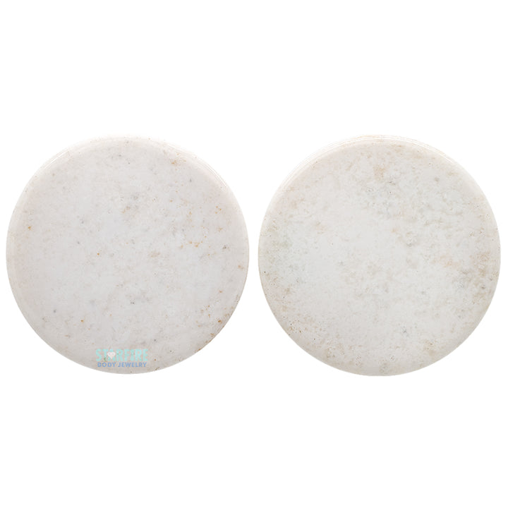 Mayan Style Stone Plugs - White Agate