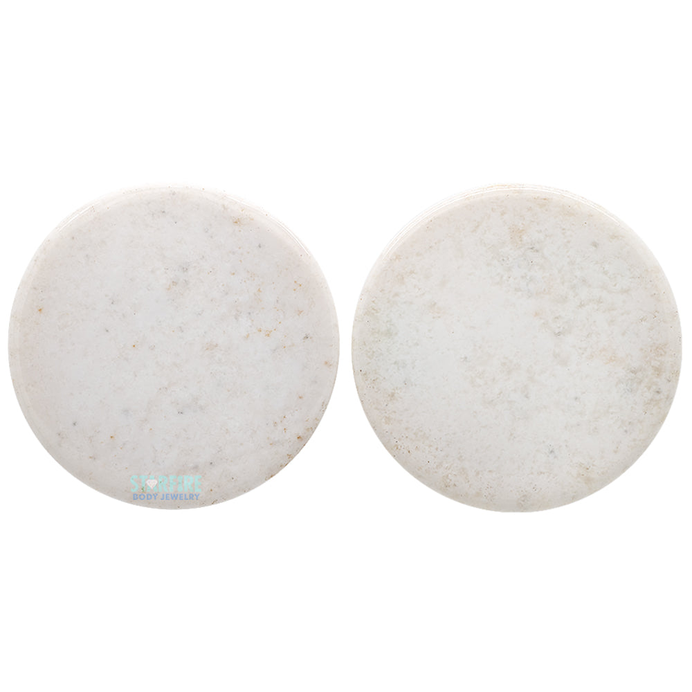 Mayan Style Stone Plugs - White Agate